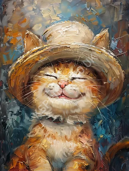 Smiling cat painting342.webp