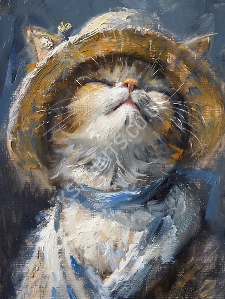 Smiling cat painting344.webp